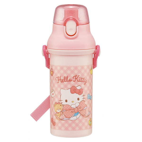 水筒480ml抗菌直飲プラボトルキティビックリボン