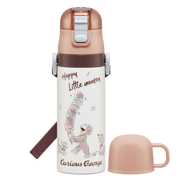 水筒470ml430ml超軽量2WAYステンレスボトルおさるのジョージ25