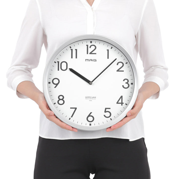 掛け時計エコグリンMAG電波時計電池寿命5年秒針なし静音