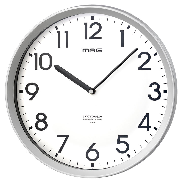 掛け時計エコグリンMAG電波時計電池寿命5年秒針なし静音