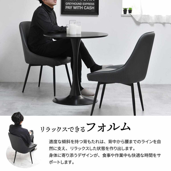 ダイニングチェア同色2脚セット回転式座面高43cmAlterna