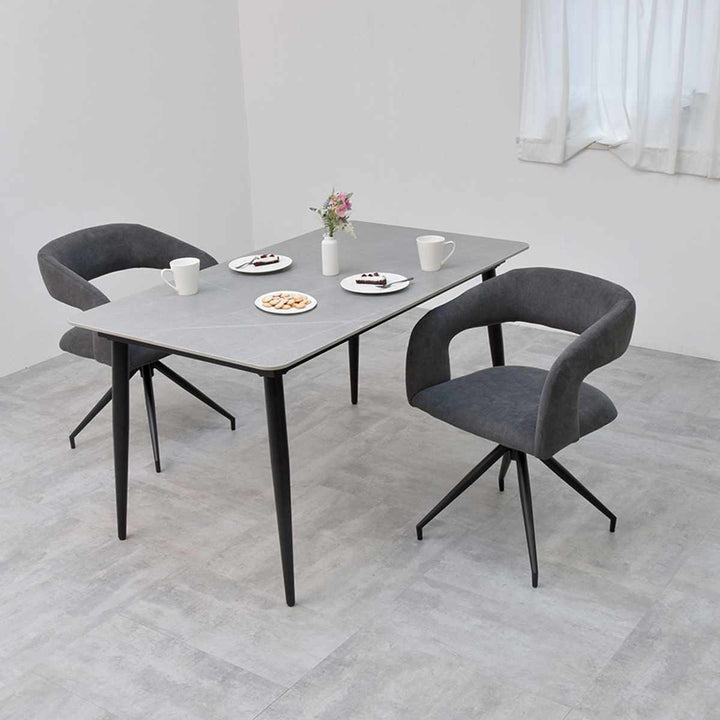 ダイニングチェア回転式座面高42cmラウンドチェアBrucke