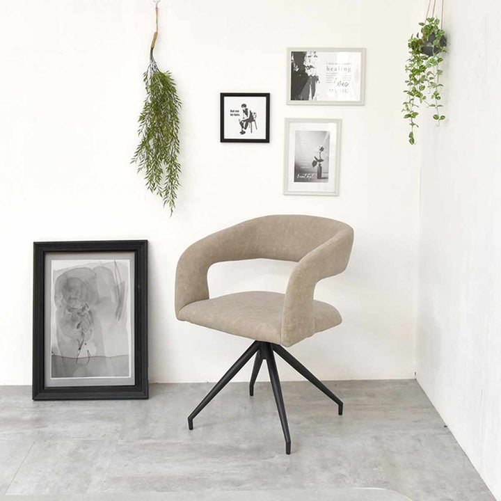 ダイニングチェア回転式座面高42cmラウンドチェアBrucke