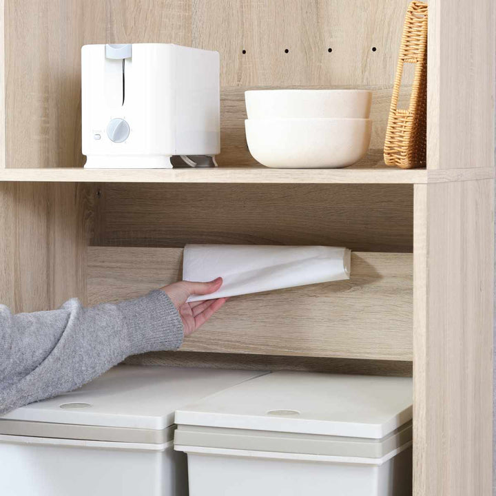 ゴミ箱上キャビネット幅59cm2口コンセント