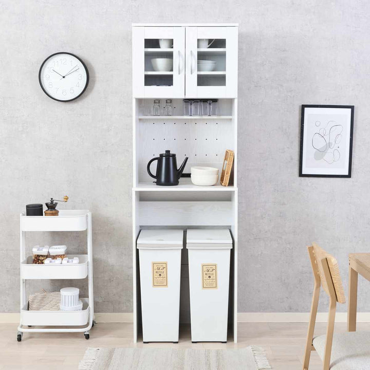 ゴミ箱上キャビネット幅59cm2口コンセント