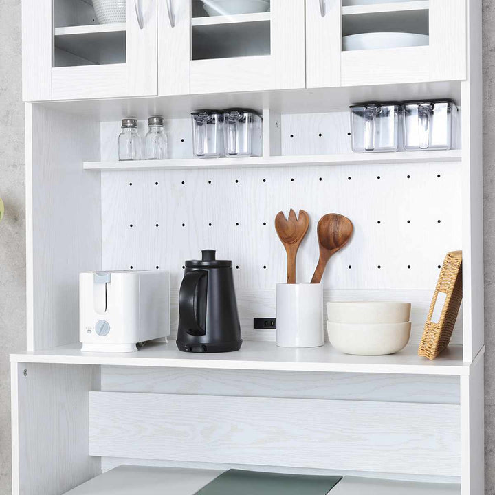 ゴミ箱上キャビネット幅88.5cm2口コンセント