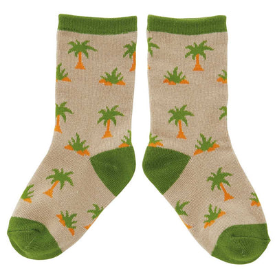 靴下 キッズ 男の子 女の子 ディノサウルス ヤシの木 14～16cm 子供用靴下 かわいい