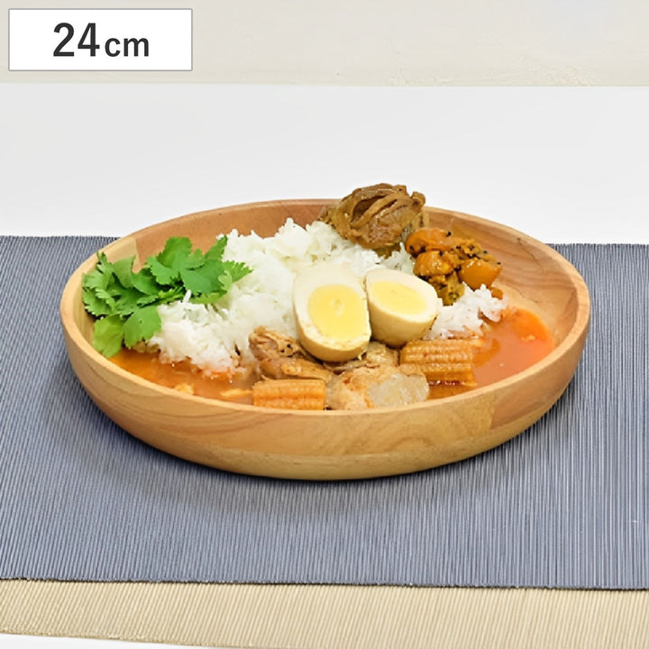 ボウル浅型ウッドボウル24cmナチュラル
