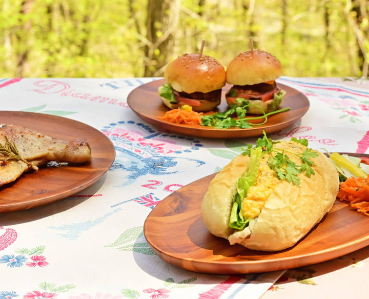 プレートアカシア薄型プレートラウンド直径23cm