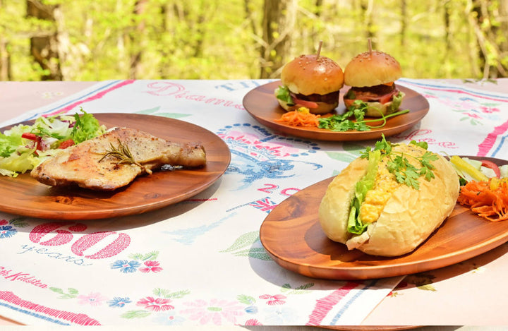 プレートアカシア薄型プレートラウンド直径23cm