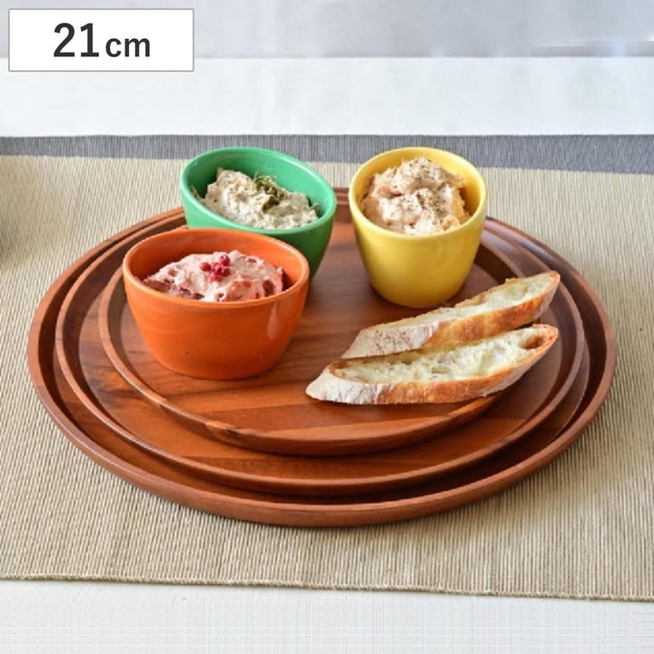 プレートアカシアスタッキングラウンドS直径21cm