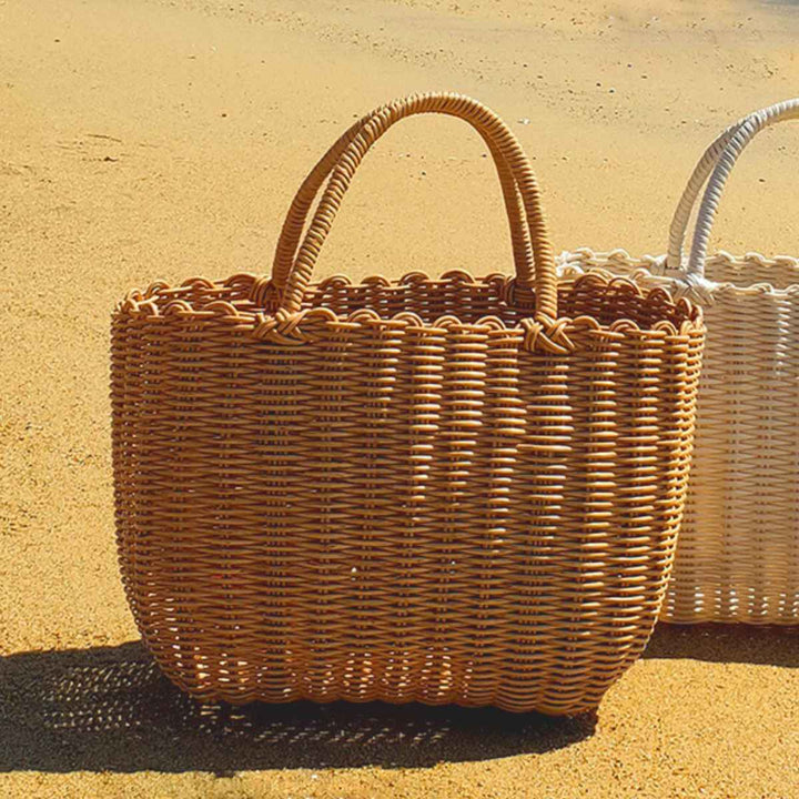 バスケットal.atte客室用の洗える抗菌湯かごLナチュラル