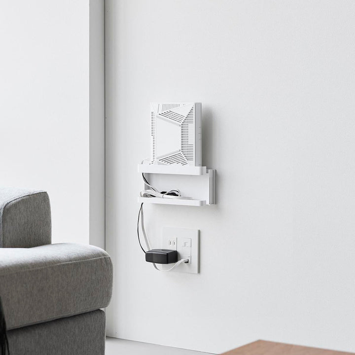 山崎実業towerウォール隠せるルーター収納タワーSサイズ石こうボード壁対応