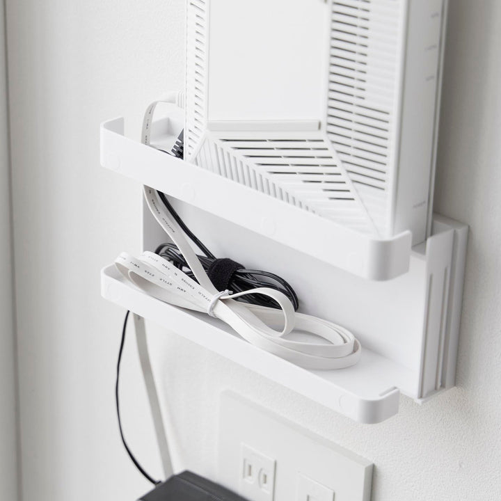 山崎実業towerウォール隠せるルーター収納タワーSサイズ石こうボード壁対応