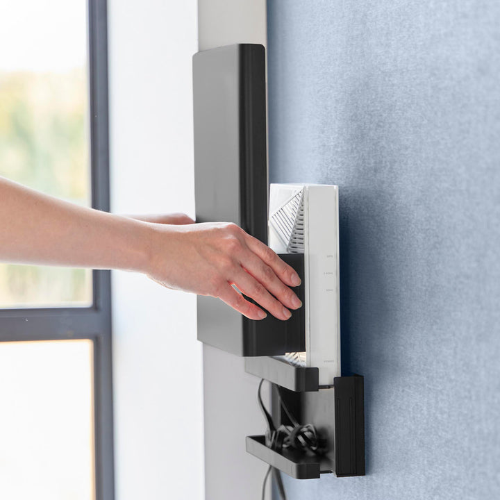 山崎実業towerウォール隠せるルーター収納タワーSサイズ石こうボード壁対応