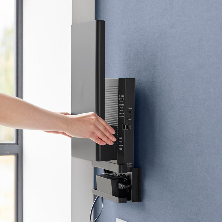 山崎実業towerウォール隠せるルーター収納タワーLサイズ石こうボード壁対応