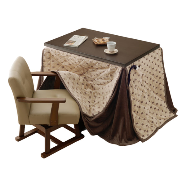 ダイニングこたつセット3点セットトルタ幅90cm継脚こたつテーブル×1こたつ布団×1チェア×1