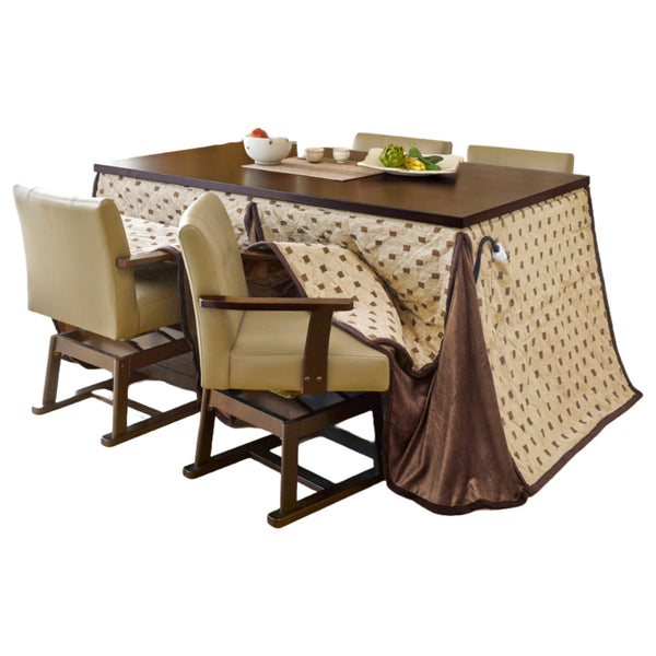 ダイニングこたつセット6点セットトルタ幅150cm継脚こたつテーブル×1こたつ布団×1チェア×4