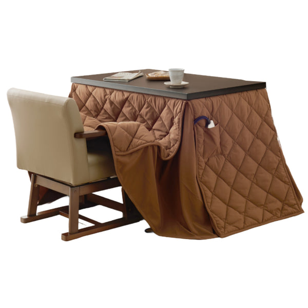 ダイニングこたつセット3点セットマロン幅90cm継脚こたつテーブル×1こたつ布団×1チェア×1