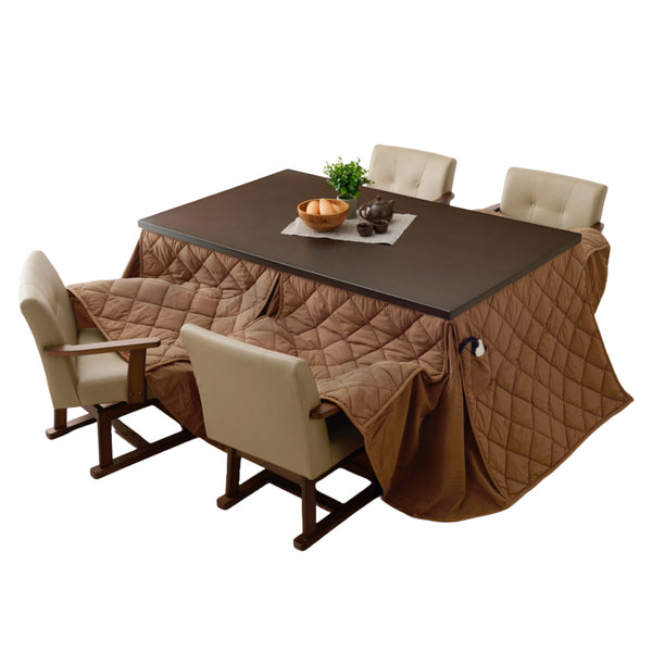 ダイニングこたつセット6点セットマロン幅150cm継脚こたつテーブル×1こたつ布団×1チェア×4