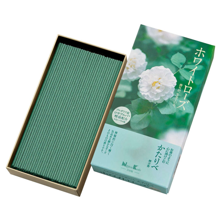 線香かたりべバラ詰ラベンダーホワイトローズ白梅
