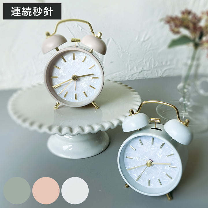 目覚まし時計MarmoACBell連続秒針置き時計