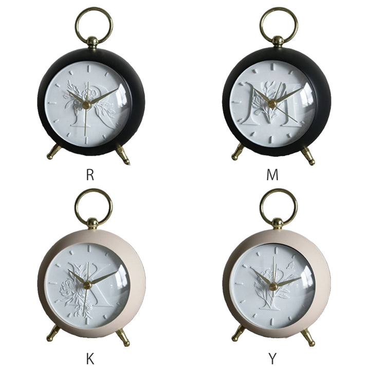 目覚まし時計イニシャル連続秒針InitialAlarmClock