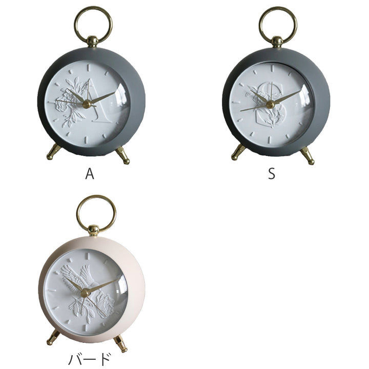 目覚まし時計イニシャル連続秒針InitialAlarmClock