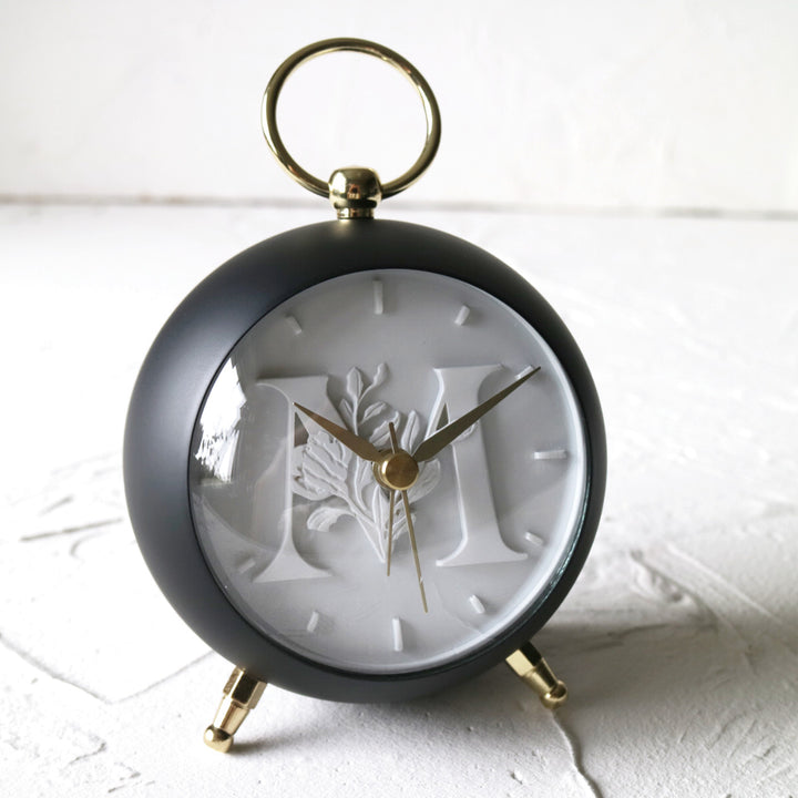 目覚まし時計イニシャル連続秒針InitialAlarmClock