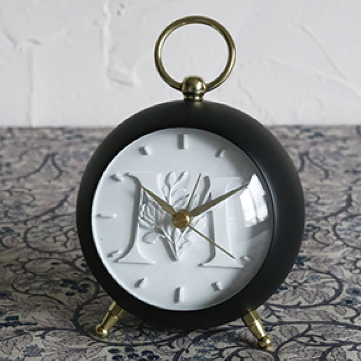 目覚まし時計イニシャル連続秒針InitialAlarmClock