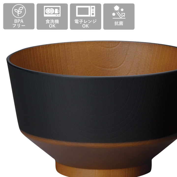丼鉢和の色どんぶり黒／朱2個組
