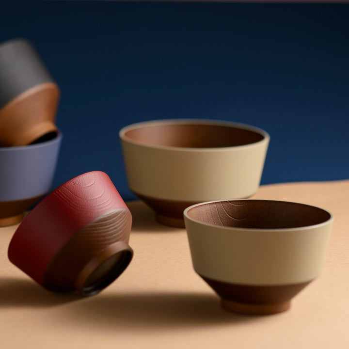 丼鉢和の色どんぶり黒／朱2個組