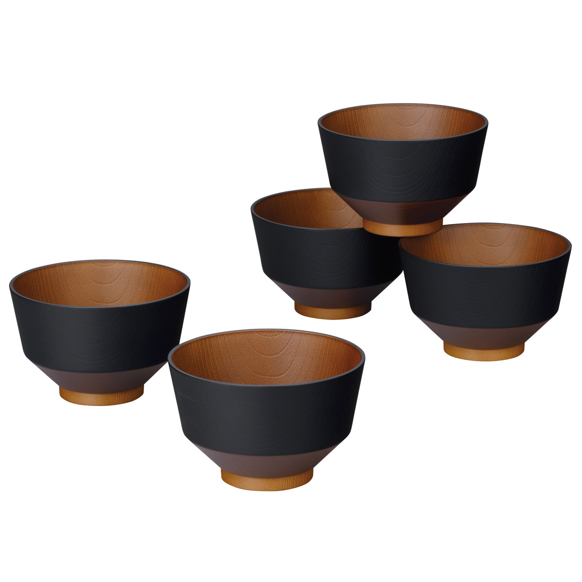 漆器 黒色 椀 5個セット 汁椀 和の色 漆黒 5個入 – ハウジー
