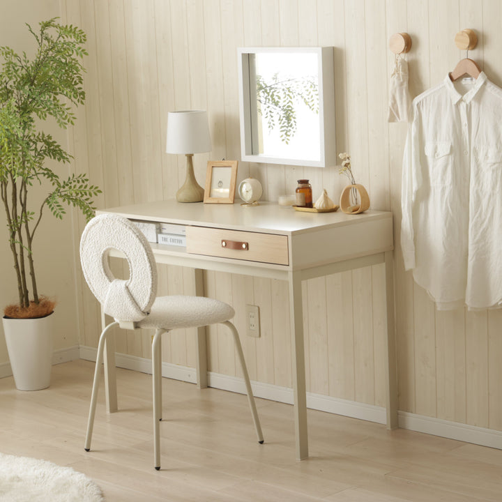 ダイニングチェア座面高49cmブークレ生地ワークチェアモダンチェア