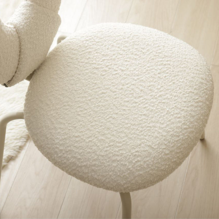 ダイニングチェア座面高49cmブークレ生地ワークチェアモダンチェア