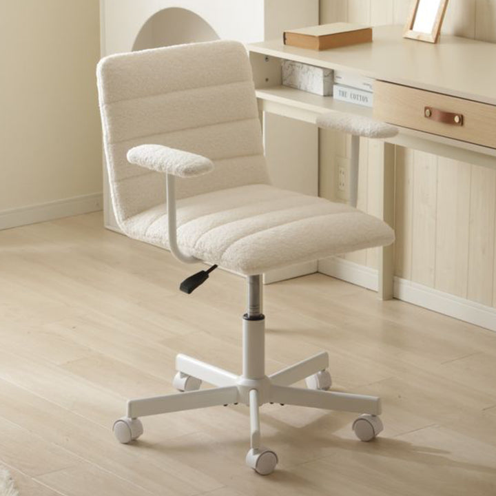 オフィスチェア肘付昇降式座面高40～52cmブークレ生地