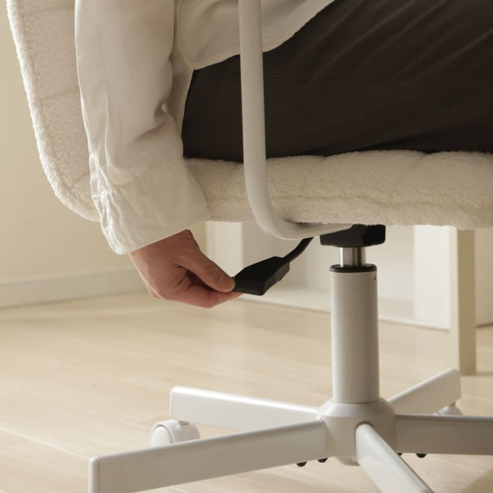 オフィスチェア肘付昇降式座面高40～52cmブークレ生地