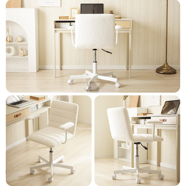 オフィスチェア肘付昇降式座面高40～52cmブークレ生地