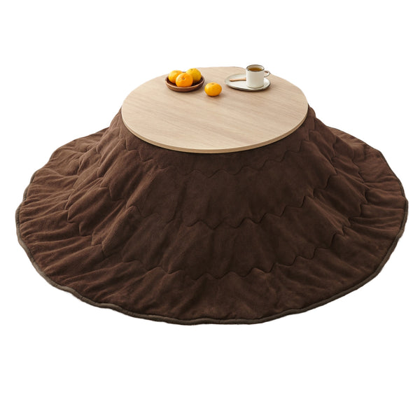 こたつセット2点セット円型幅68cm大理石調木目調テーブル×1うす掛けふとん×1