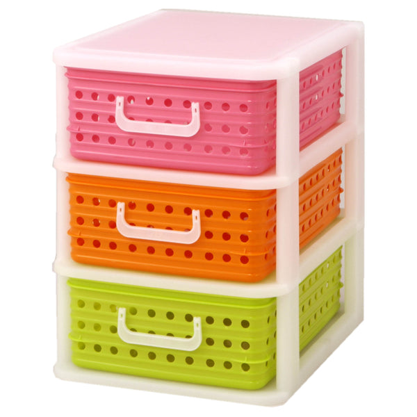収納ケースA4幅27.8cm3段卓上ピッコロバスケット
