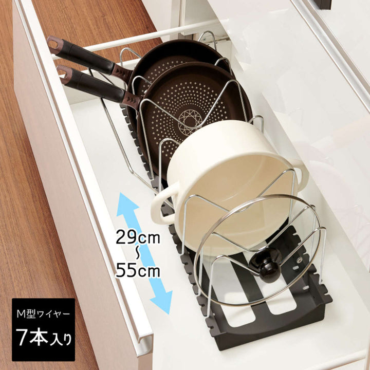 フライパンスタンドフライパン鍋鍋ふたスタンド2WAY伸縮タイプブラックシリーズ