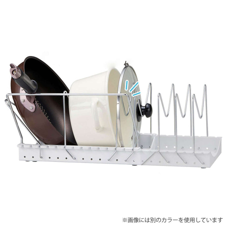 フライパンスタンドフライパン鍋鍋ふたスタンド2WAY伸縮タイプブラックシリーズ