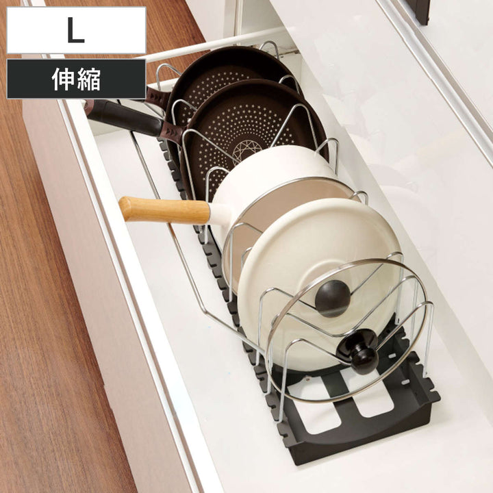 フライパンスタンドフライパン鍋鍋ふたスタンド2WAYワイドタイプブラックシリーズ