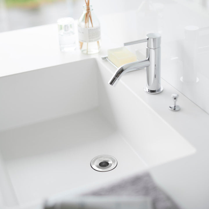 山崎実業tower洗面排水口ゴミ受けネットホルダータワーシルバー