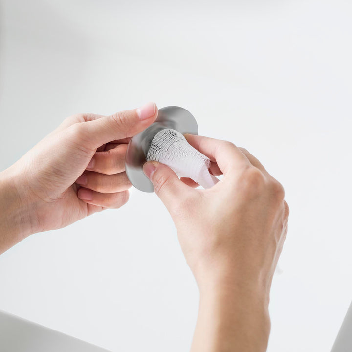 山崎実業tower洗面排水口ゴミ受けネットホルダータワーシルバー