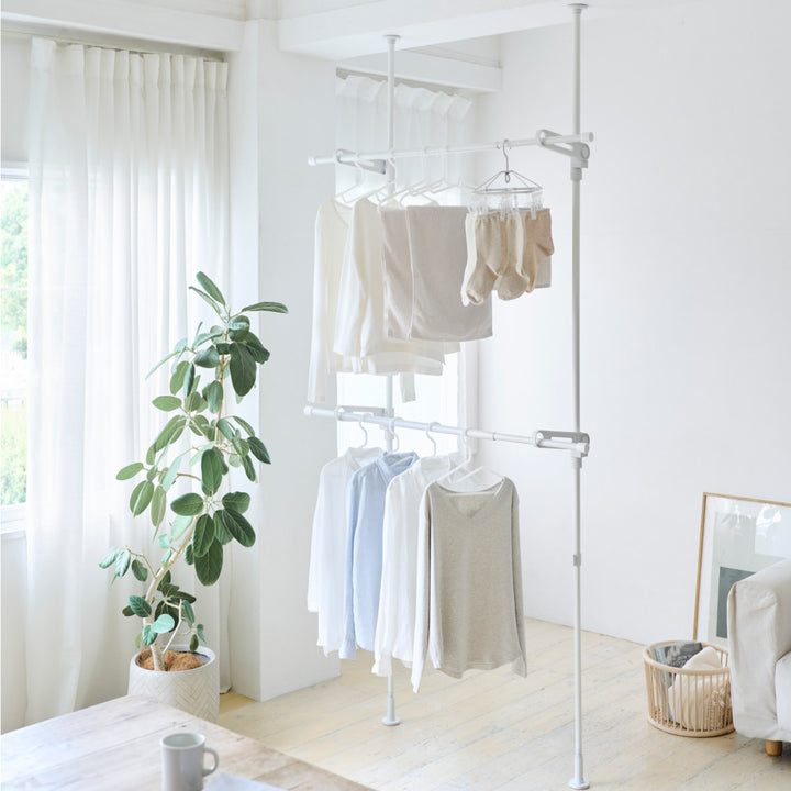 室内物干し竿受け室内つっぱり竿受け2段