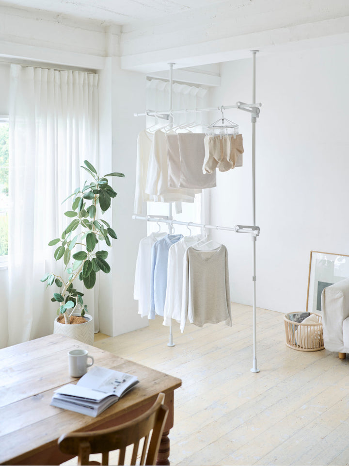 室内物干し竿受け室内つっぱり竿受け2段