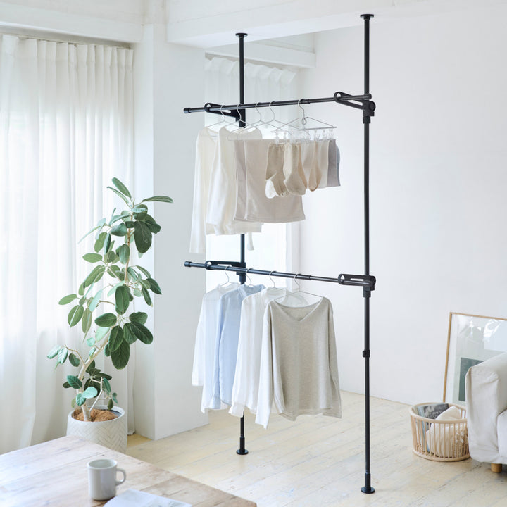 室内物干し竿受け室内つっぱり竿受け2段