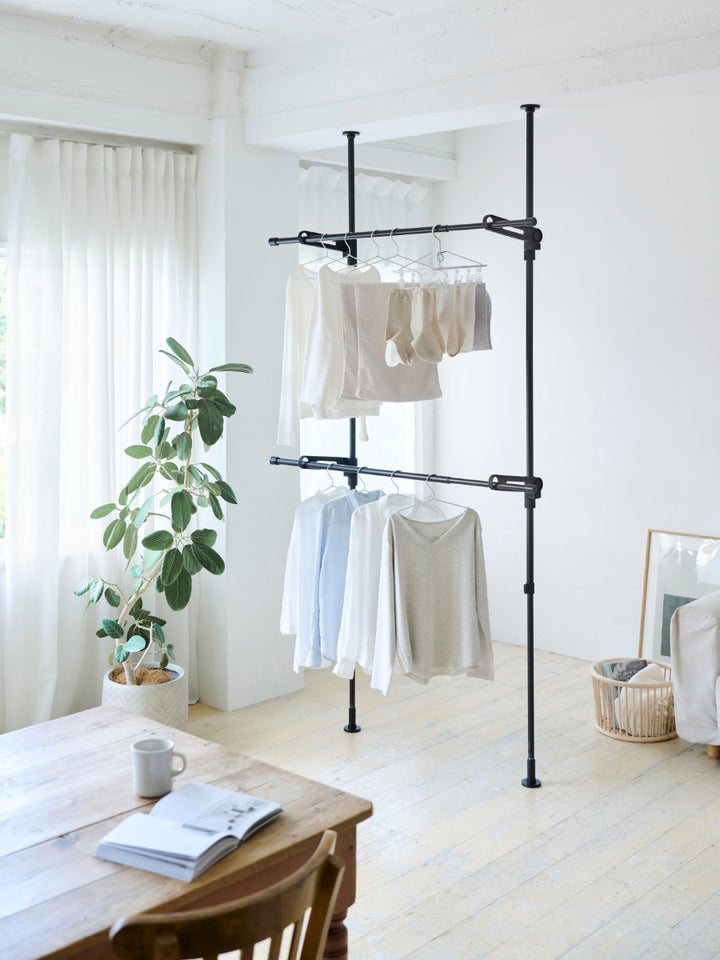 室内物干し竿受け室内つっぱり竿受け2段