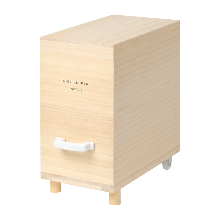 ライスストッカー技物専科米びつ10kg用キャスター付き桐製日本製